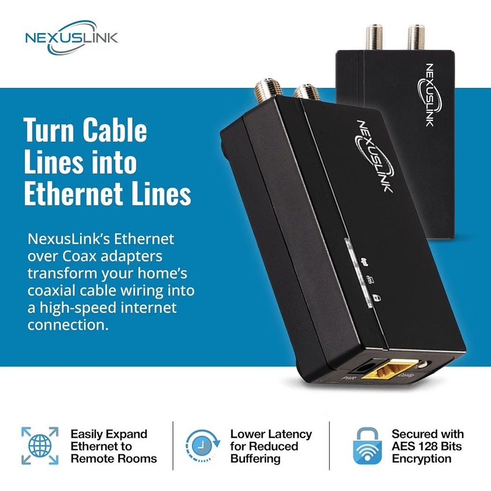 NexusLink GCA-1200-KIT G.hn Ethernet over Coax Adapter 1200Mbps - Picture 2 of 3